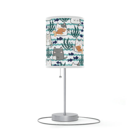 Kawaii Cats and Fishes Lamp on a Stand, US|CA plug