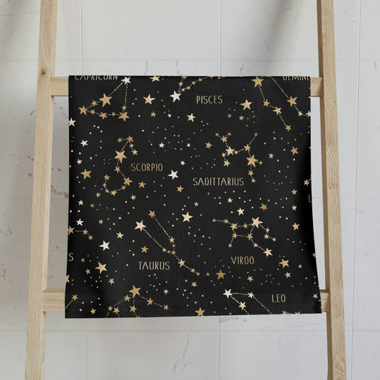 Stars and Zodiac Signs Hand Towel