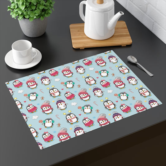 Penguins in Winter Clothes Placemat