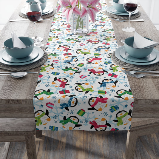 Penguins and Snowflakes Table Runner