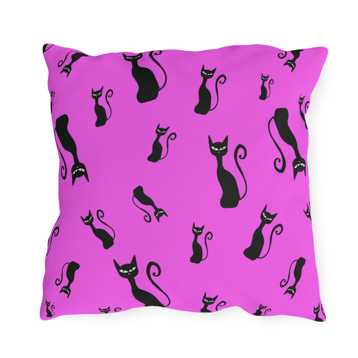 Halloween Black Siamese Cats Outdoor Pillow