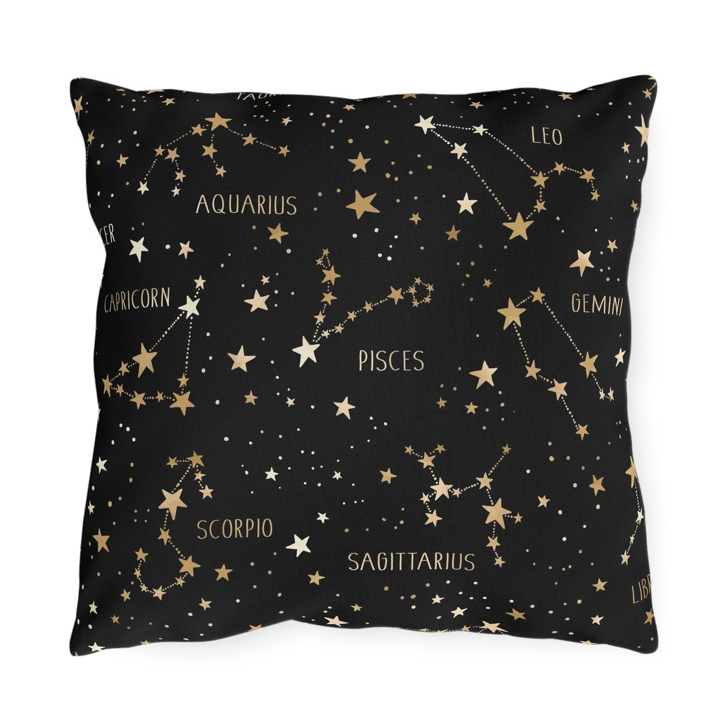 Stars and Zodiac Signs Outdoor Pillow