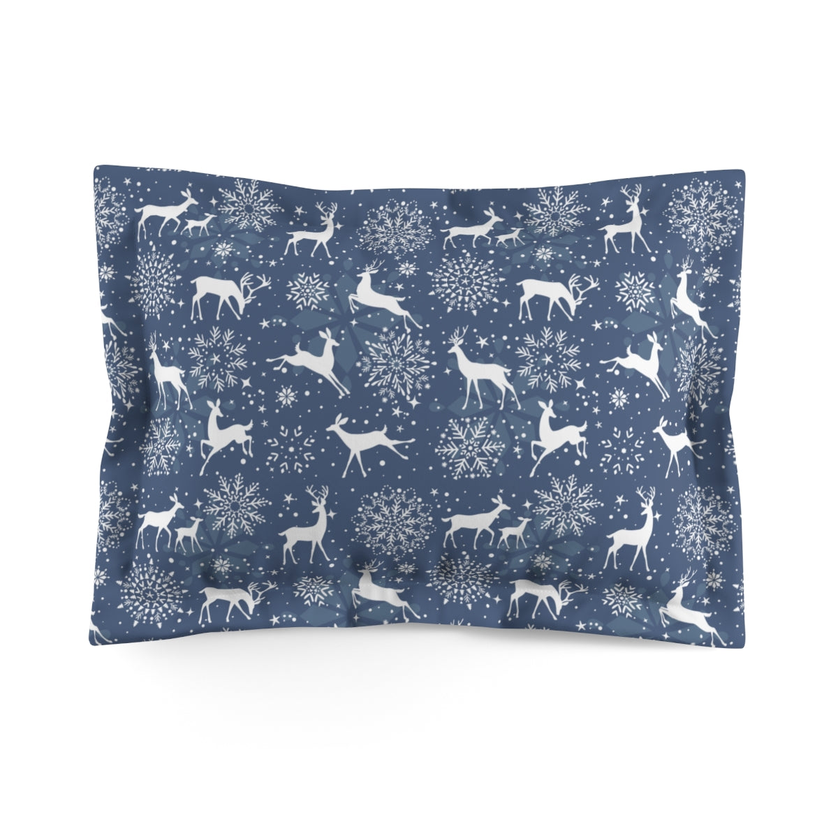 Reindeers and Snowflakes Microfiber Pillow Sham