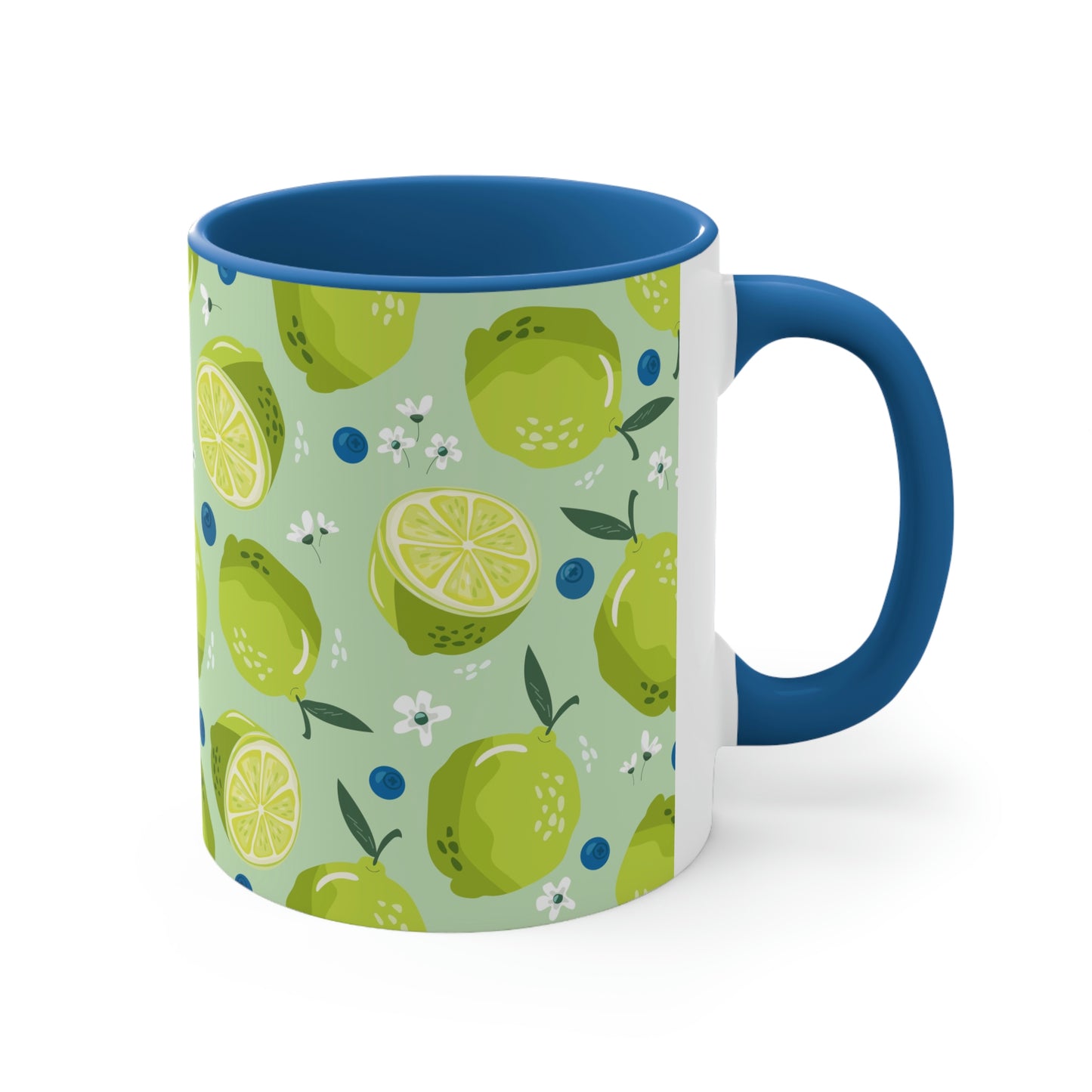 Limes and Blueberries Accent Coffee Mug, 11oz
