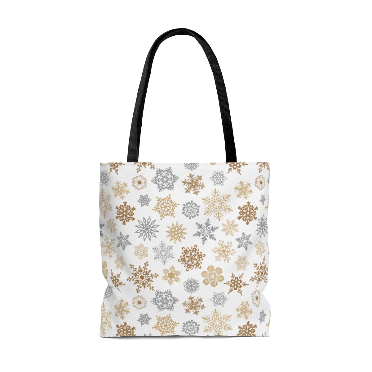Gold and Silver Snowflakes Tote Bag
