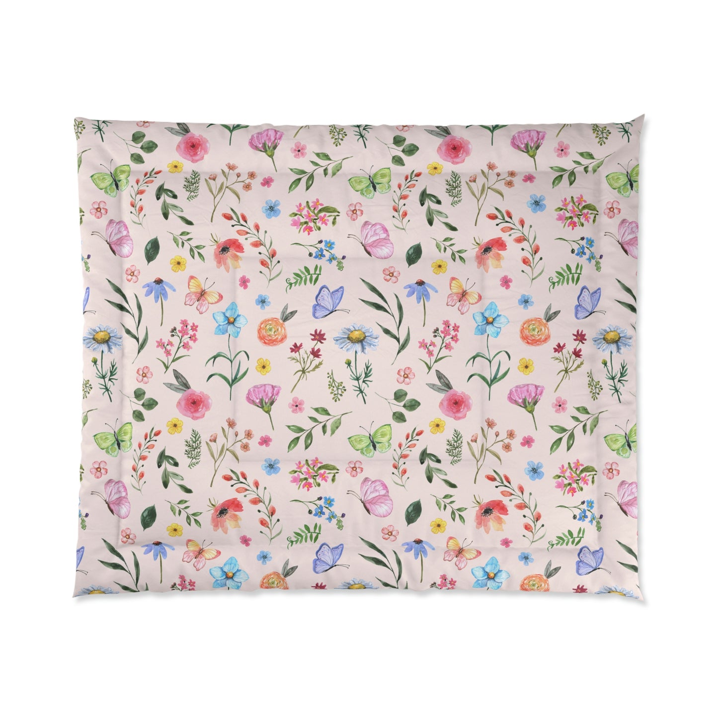 Spring Daisies and Butterflies Comforter