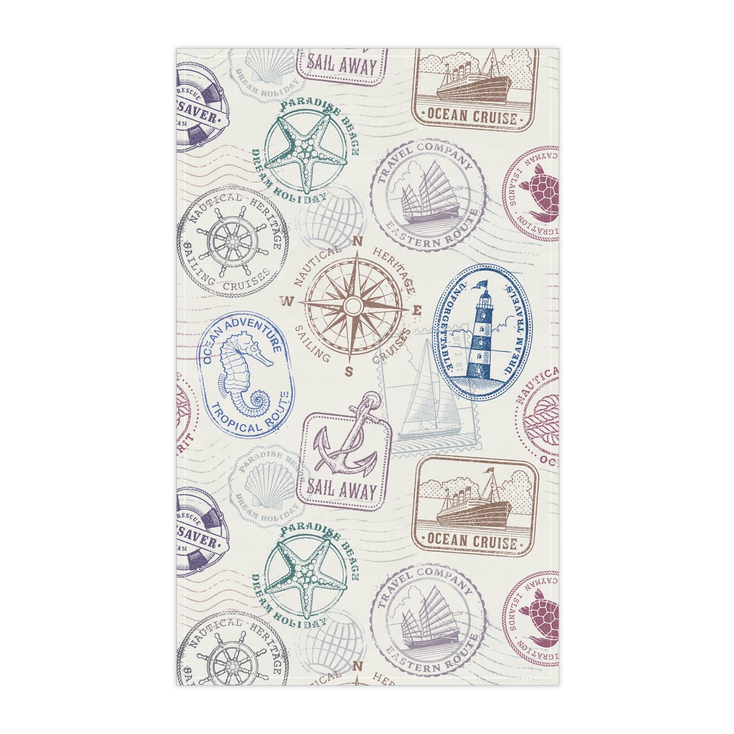 Vintage Nautical Objects Kitchen Towel