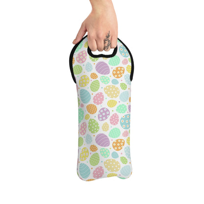 Colorful Easter Eggs Wine Tote Bag