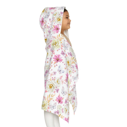 Spring Butterflies and Roses Youth Hooded Towel