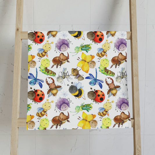 Ladybugs, Bees and Dragonflies Hand Towel