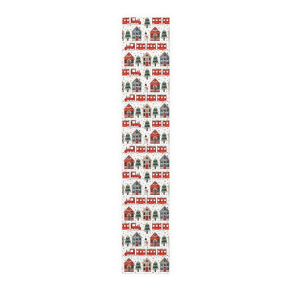 Christmas Trains and Houses Table Runner