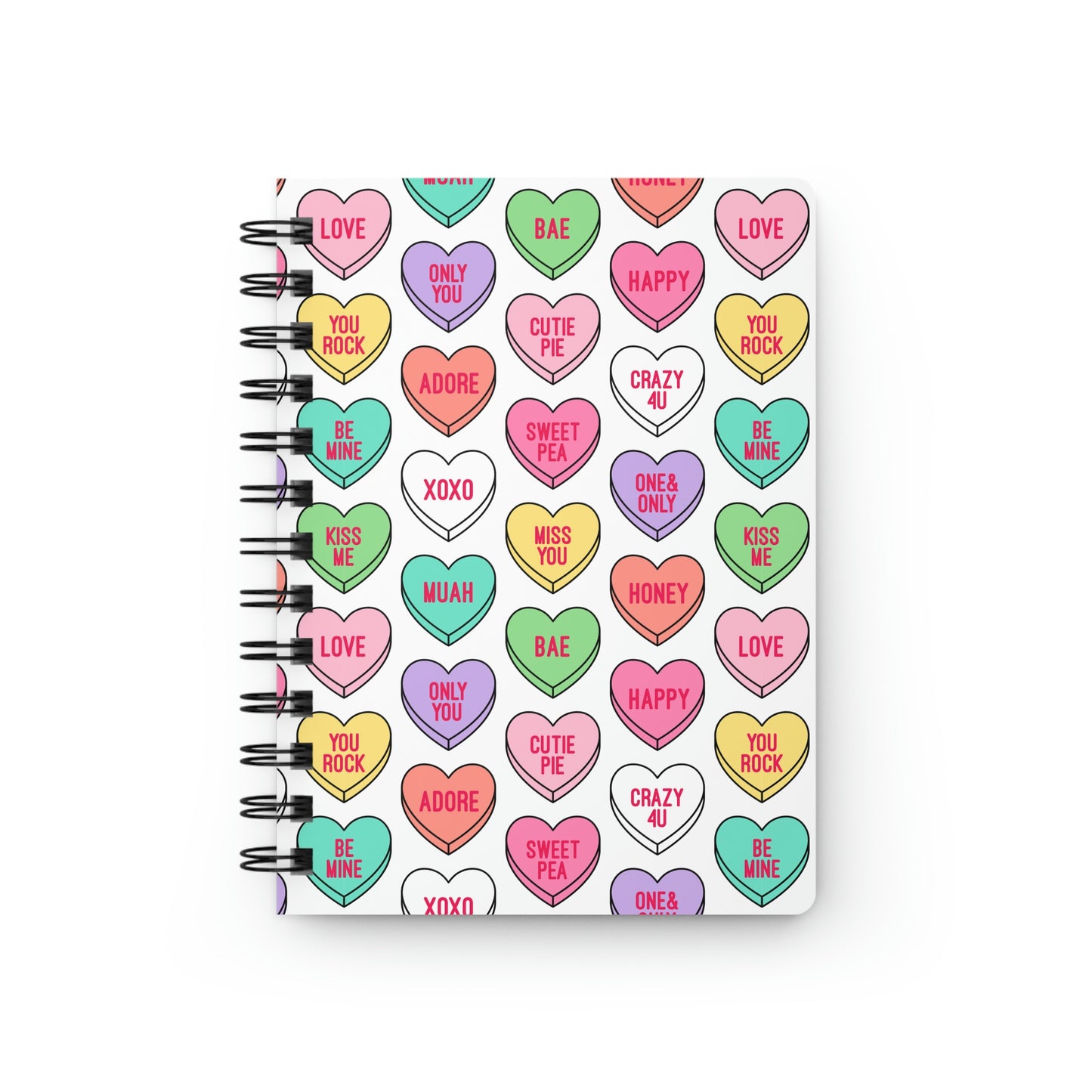 Candy Conversation Hearts Spiral Bound Journal