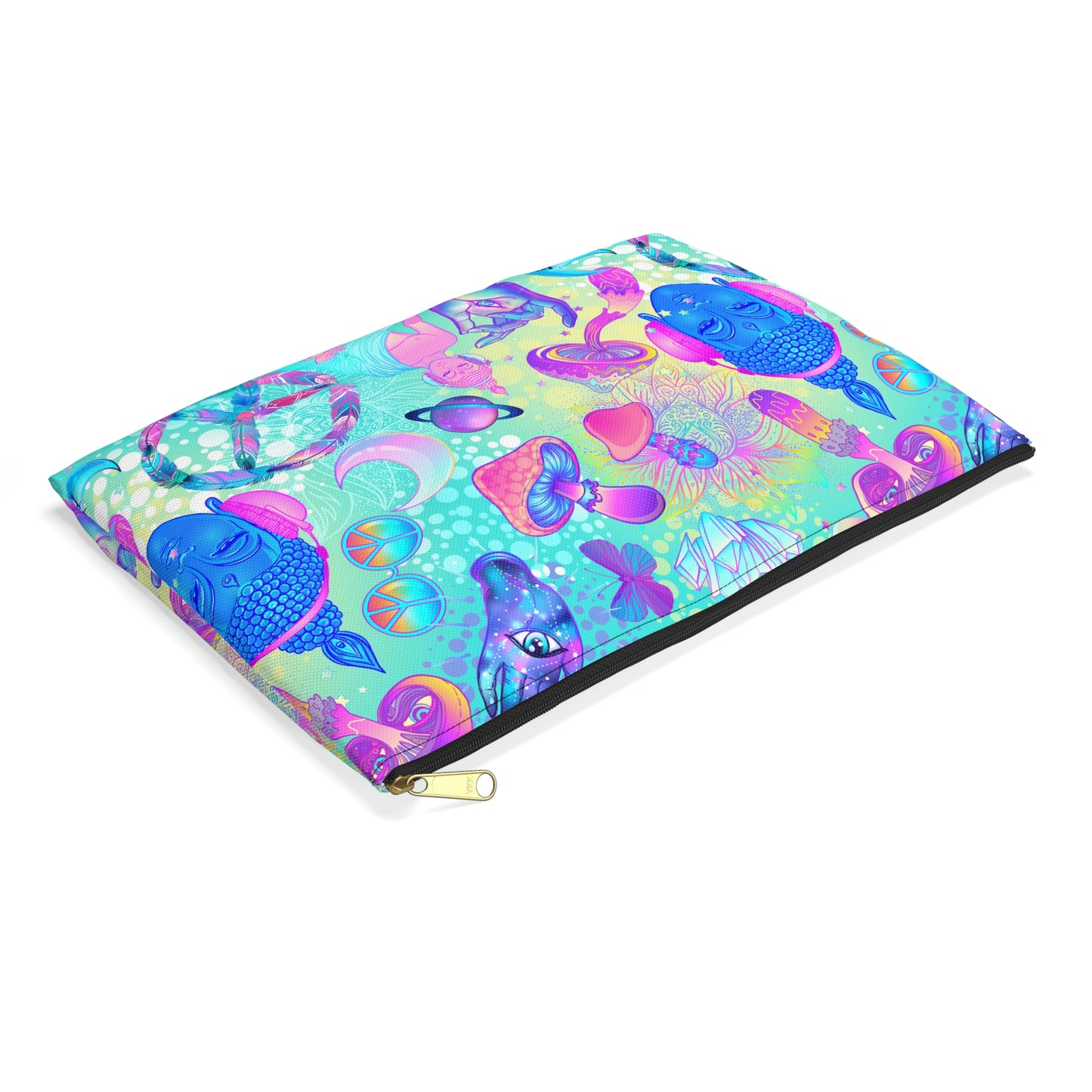 Buddha and Mushrooms Accessory Pouch