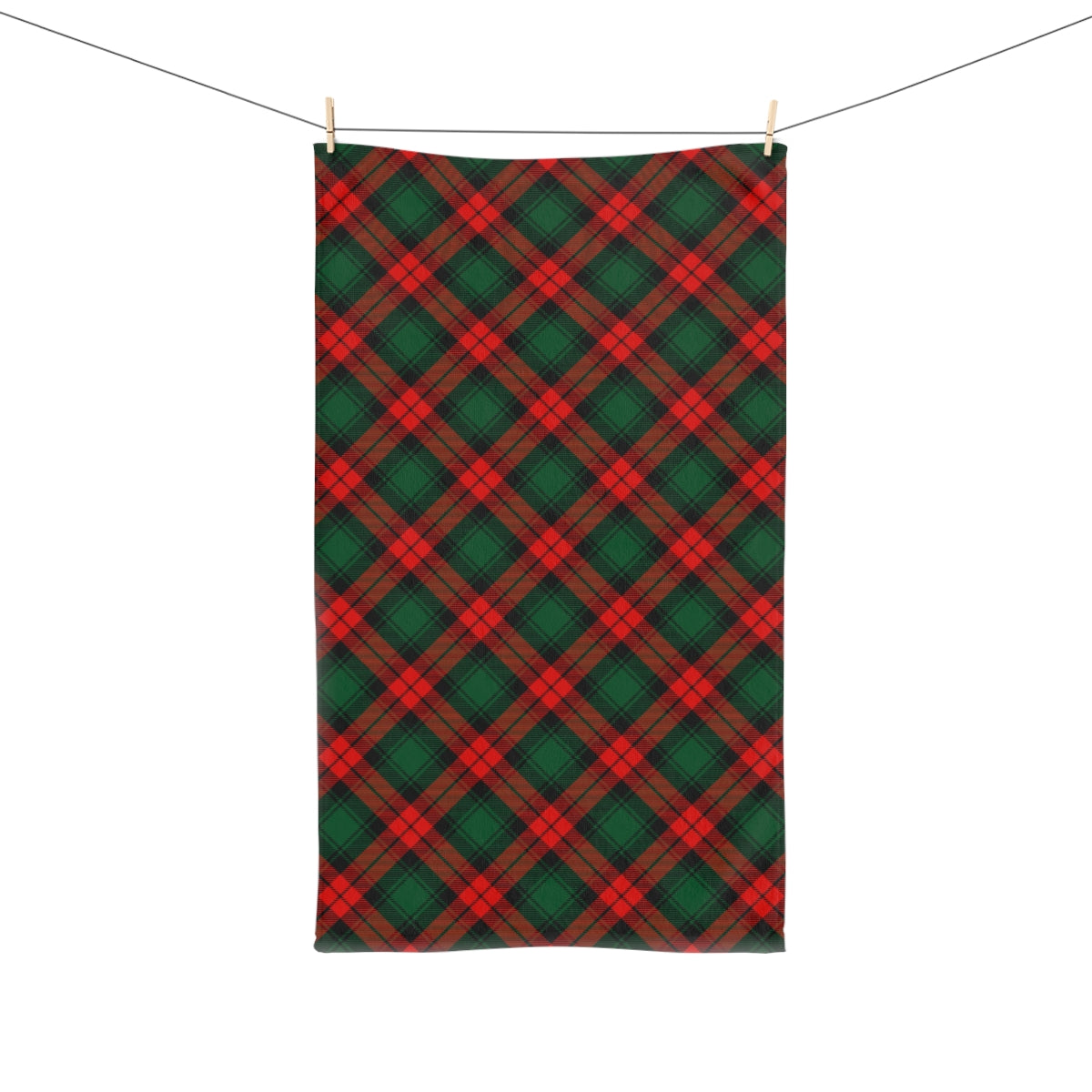 Red and Green Tartan Plaid Hand Towel
