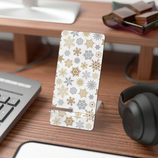 Christmas Gold and Silver Snowflakes Mobile Display Stand for Smartphones
