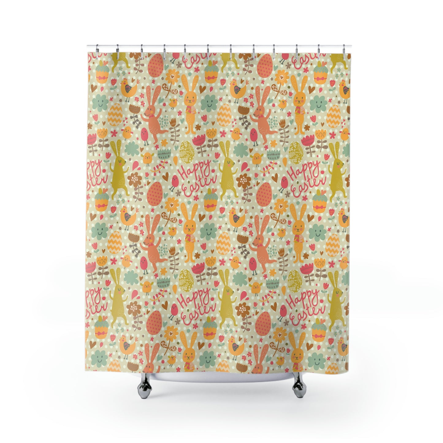 Easter Rabbits and Chickens Shower Curtain