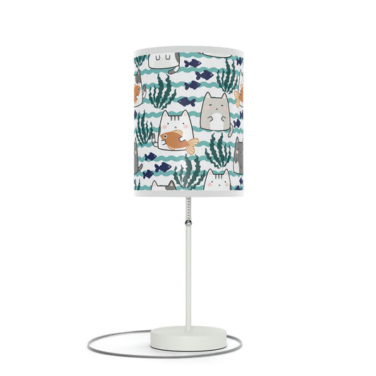 Kawaii Cats and Fishes Lamp on a Stand, US|CA plug
