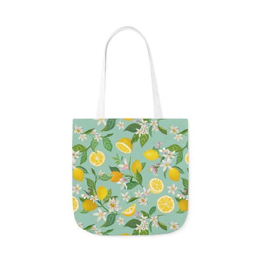 Lemons and Flowers Canvas Tote Bag