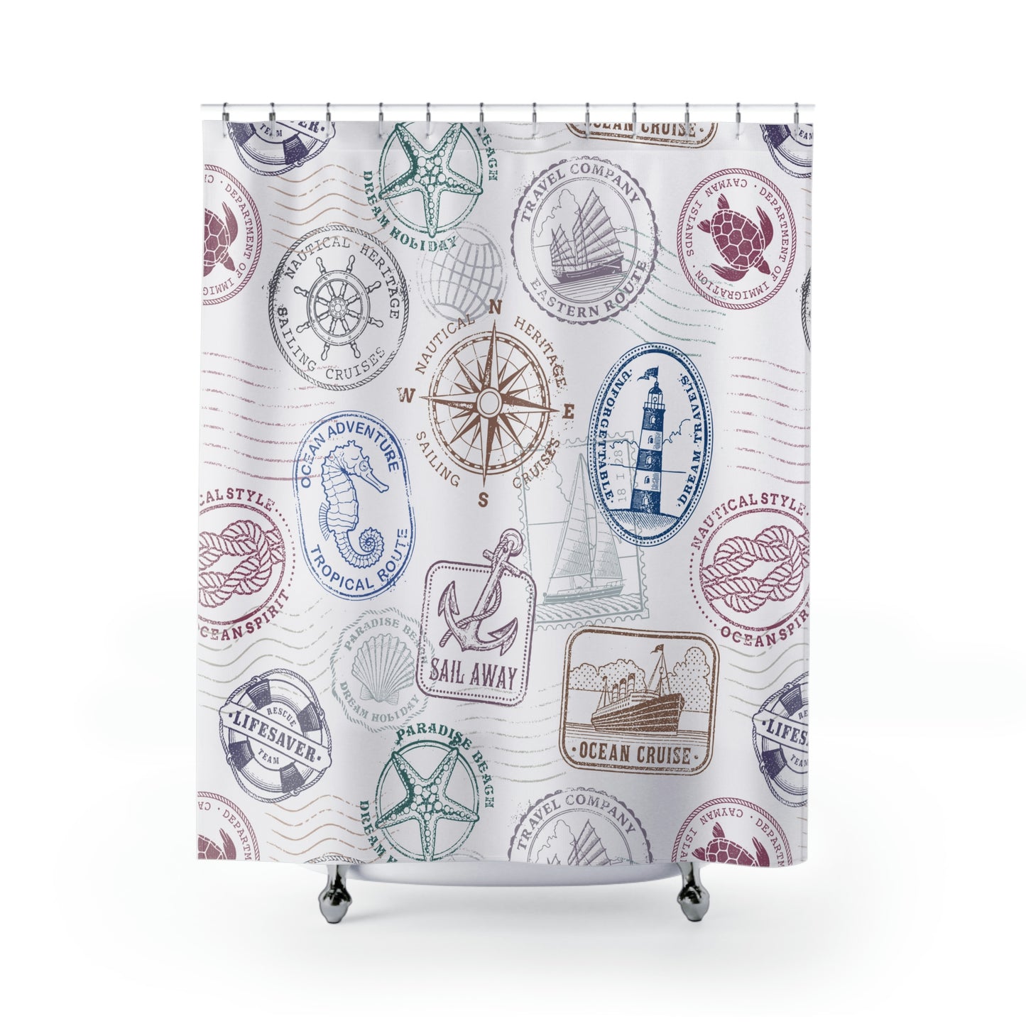 Vintage Nautical Objects Shower Curtain