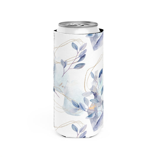 Abstract Floral Branches Slim Can Cooler