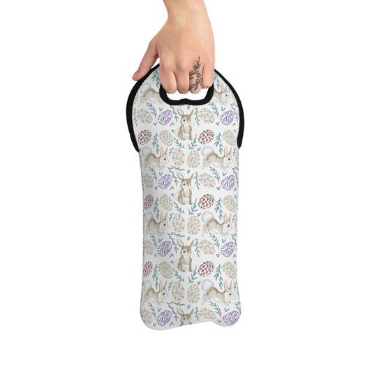 Bunnies and Easter Eggs Wine Tote Bag