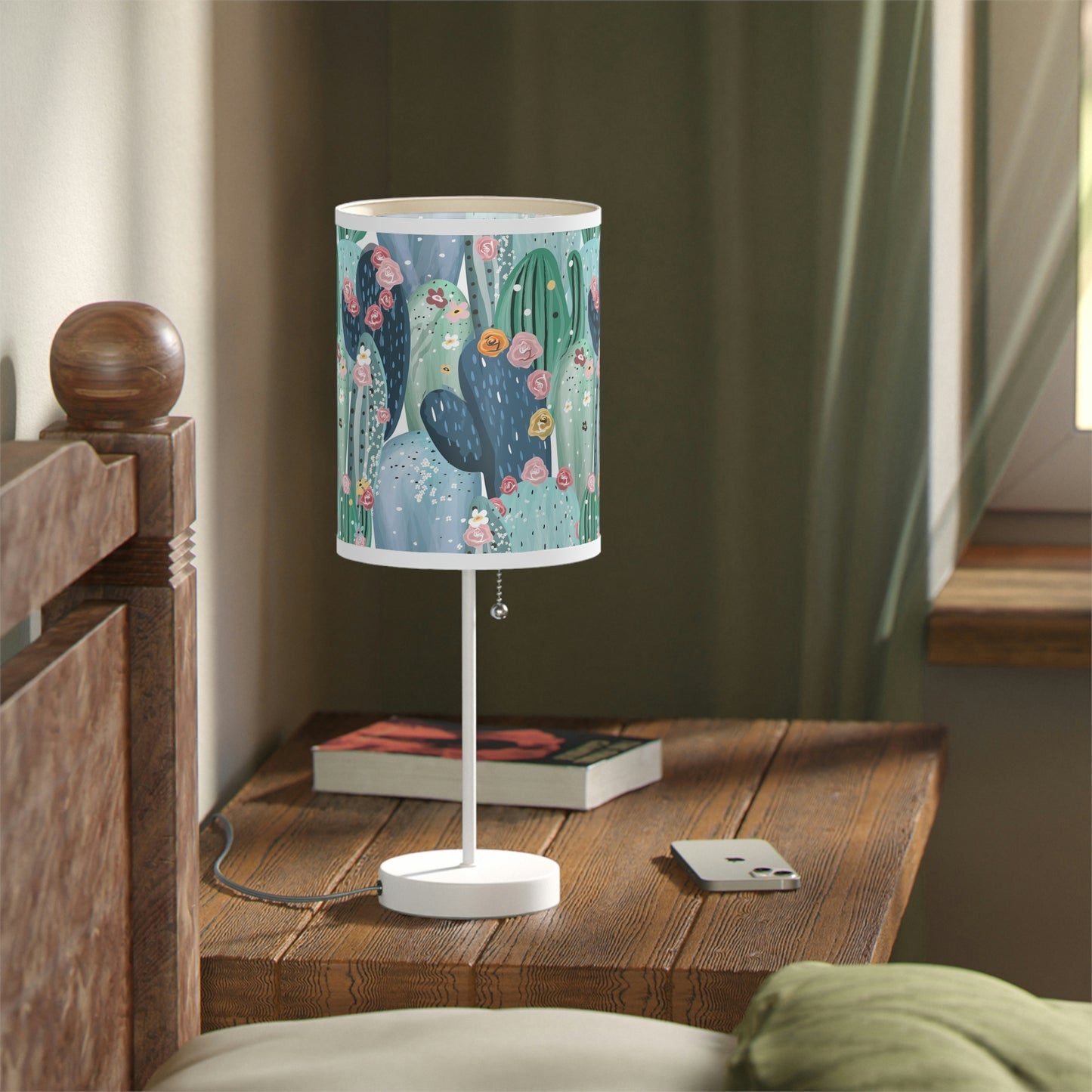 Pastel Cactus Lamp on a Stand, US|CA plug