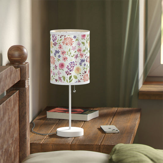 Yellow and Pink Roses Table Lamp
