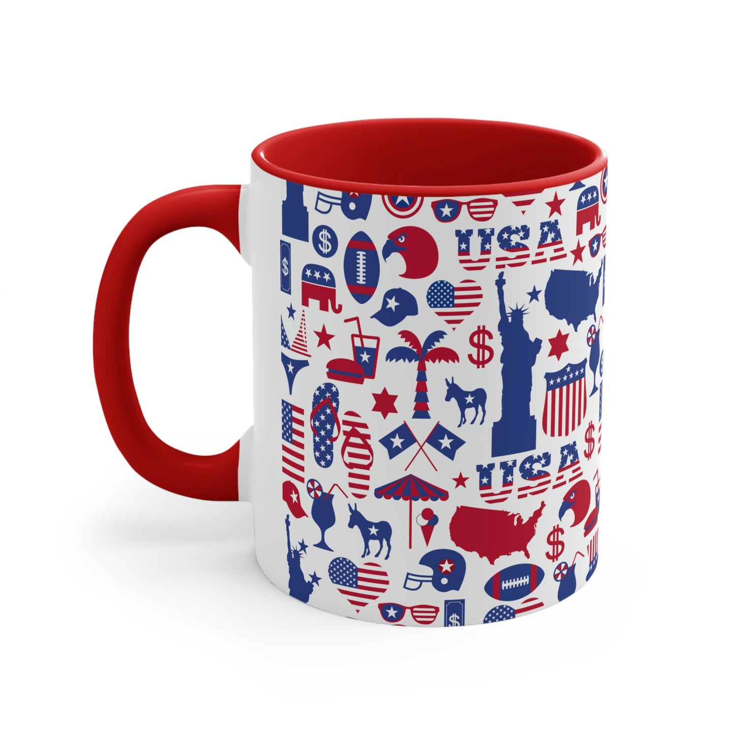 All American Red and Blue Coffee Mug, 11oz