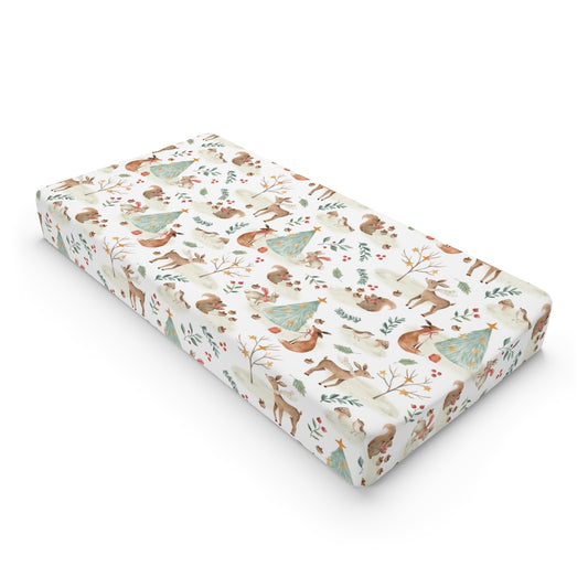 Christmas Woodland Animals Baby Changing Pad Cover