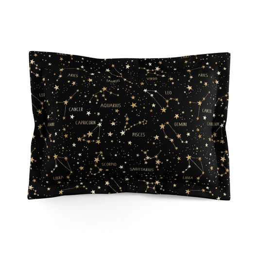 Stars and Zodiac Signs Microfiber Pillow Sham