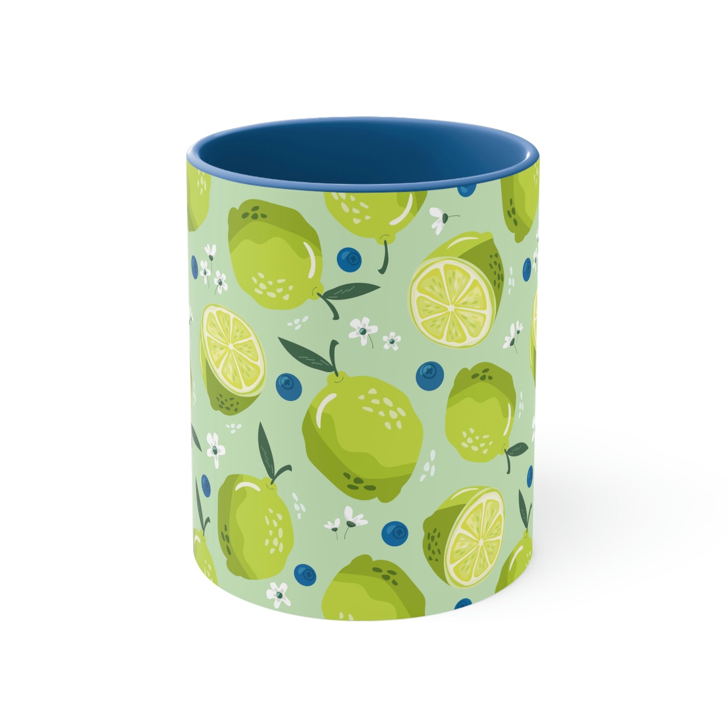 Limes and Blueberries Accent Coffee Mug, 11oz