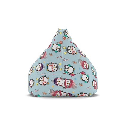 Penguins in Winter Clothes Bean Bag Chair Cover