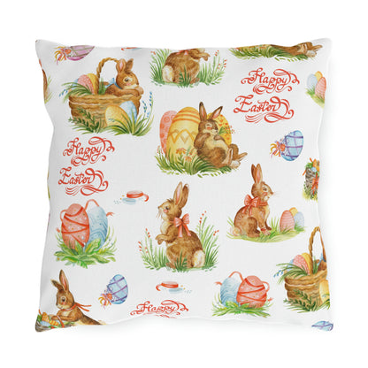 Easter Bunnies in Baskets Outdoor Pillow