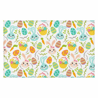 Pink and Blue Easter Bunnies Indoor Rug