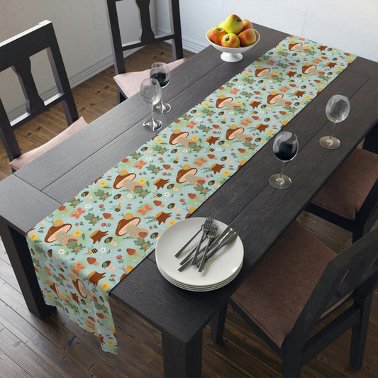 Frogs and Mushrooms Table Runner (Cotton, Poly)