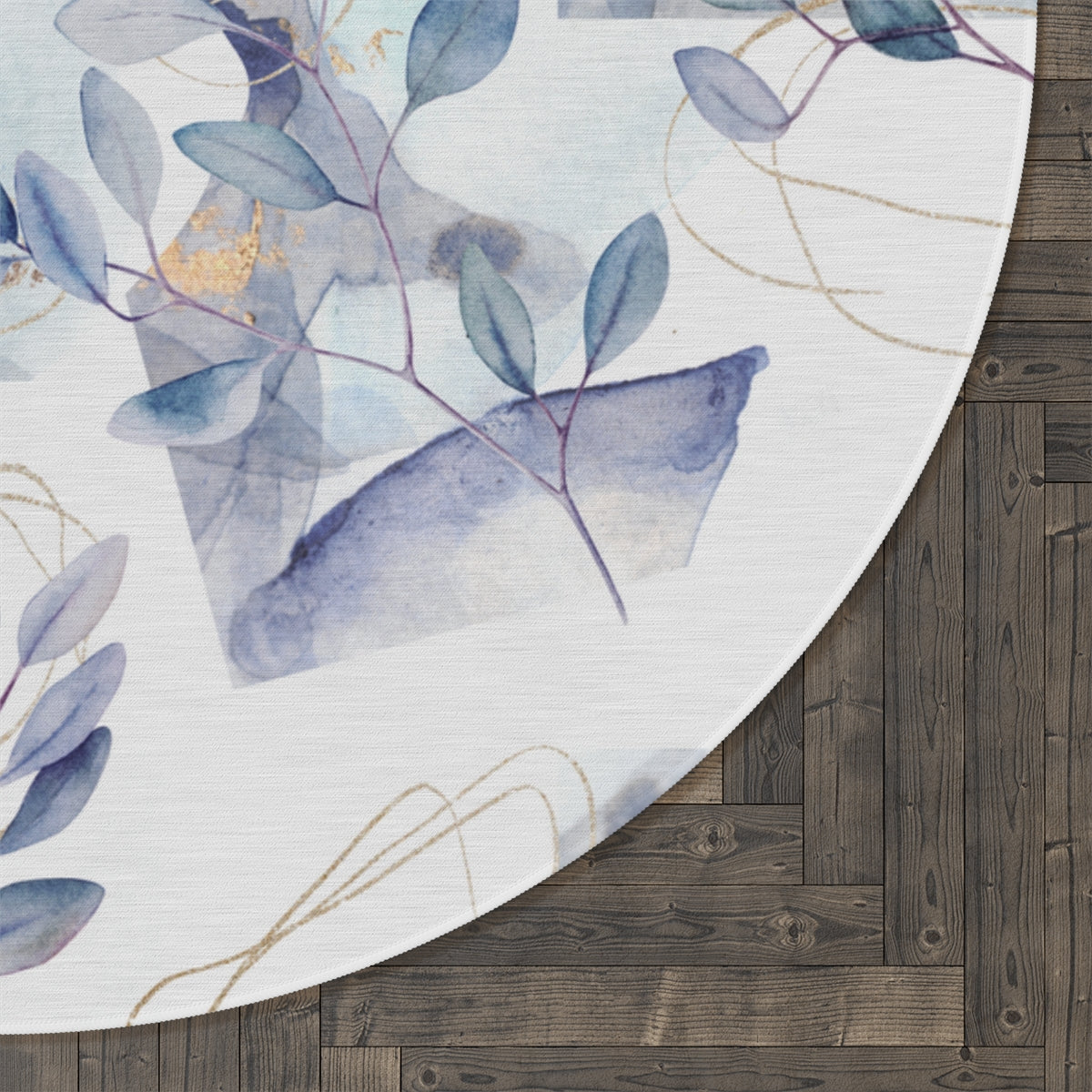 Abstract Floral Branches Round Rug