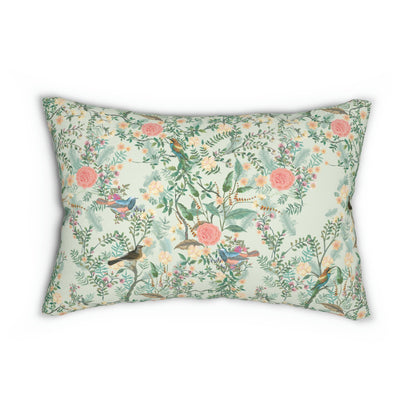 Chinoiserie Garden Spun Polyester Lumbar Pillow