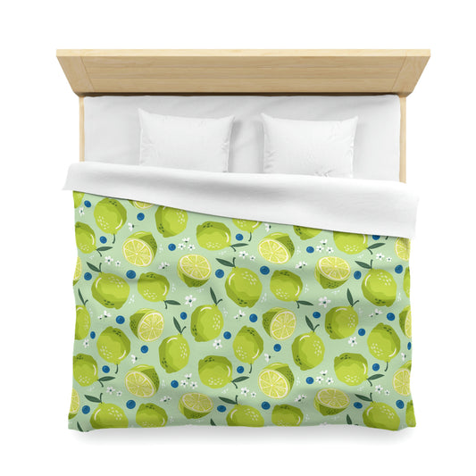 Limes and Blueberries Microfiber Duvet Cover