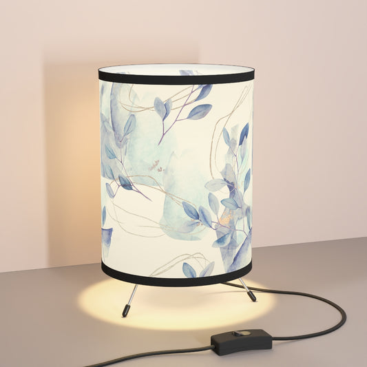 Abstract Floral Branches Tripod Lamp with High-Res Printed Shade