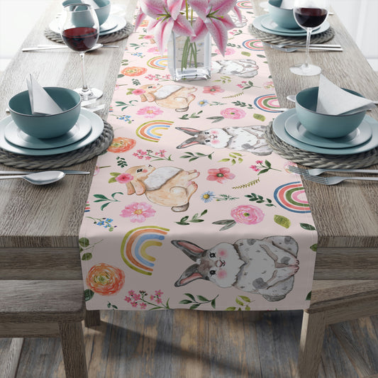 Easter Bunnies and Rainbows Table Runner