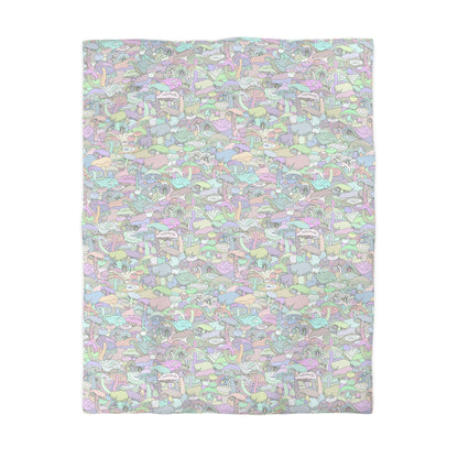 Pastel Mushrooms Microfiber Duvet Cover
