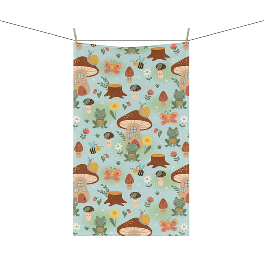 Frogs and Mushrooms Kitchen Towel