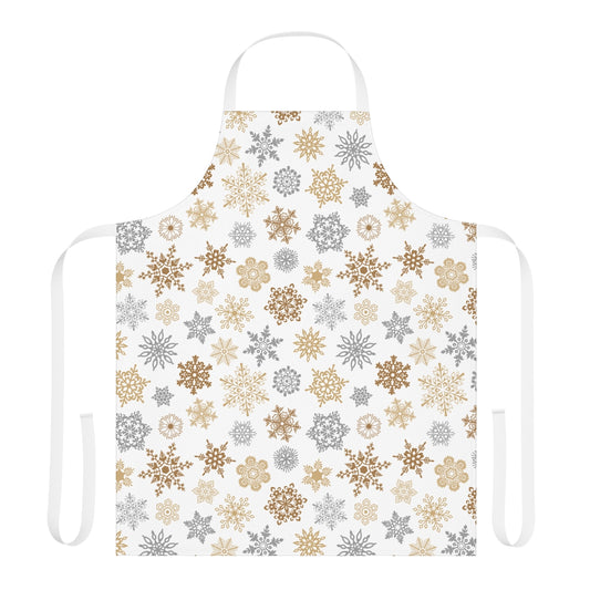 Gold and Silver Snowflakes Apron