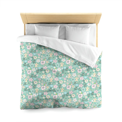Abstract Flowers Microfiber Duvet Cover