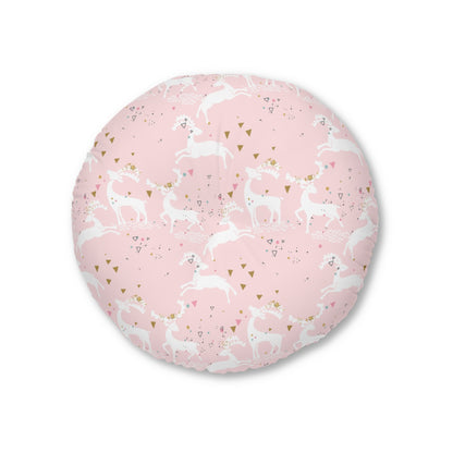 Magical Reindeers Tufted Floor Pillow, Round