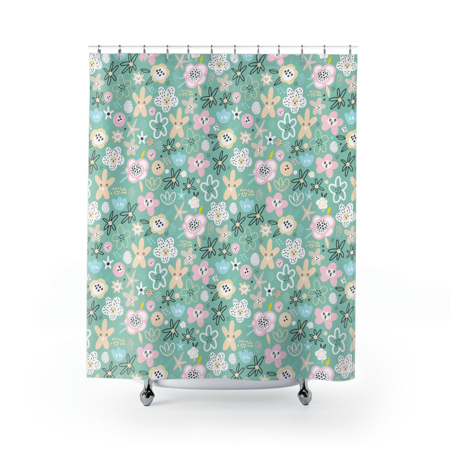 Abstract Flowers Shower Curtain