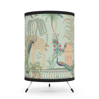 Lovely Peacocks Tripod Lamp with High-Res Printed Shade, US\CA plug