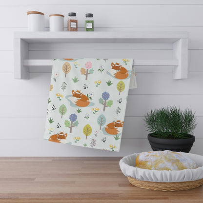 Mom and Baby Fox Kitchen Towel