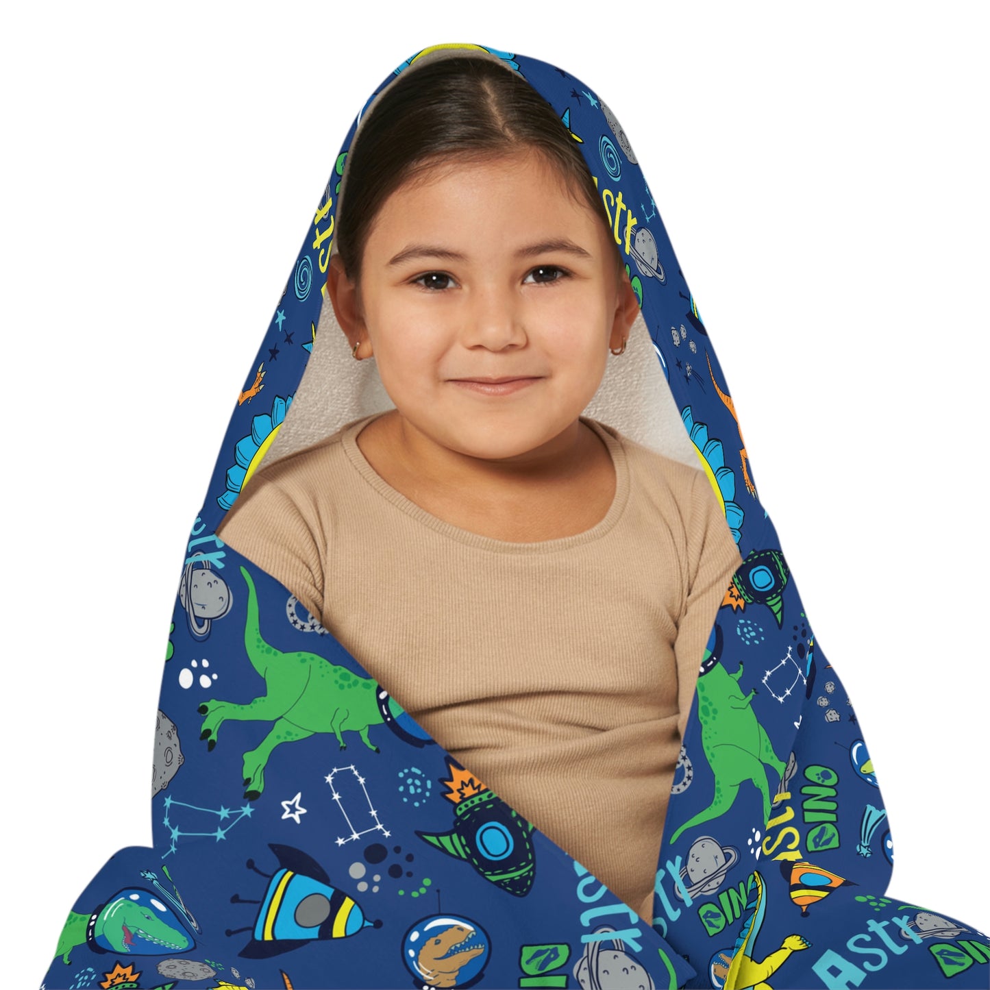 Space Dinosaurs Youth Hooded Towel
