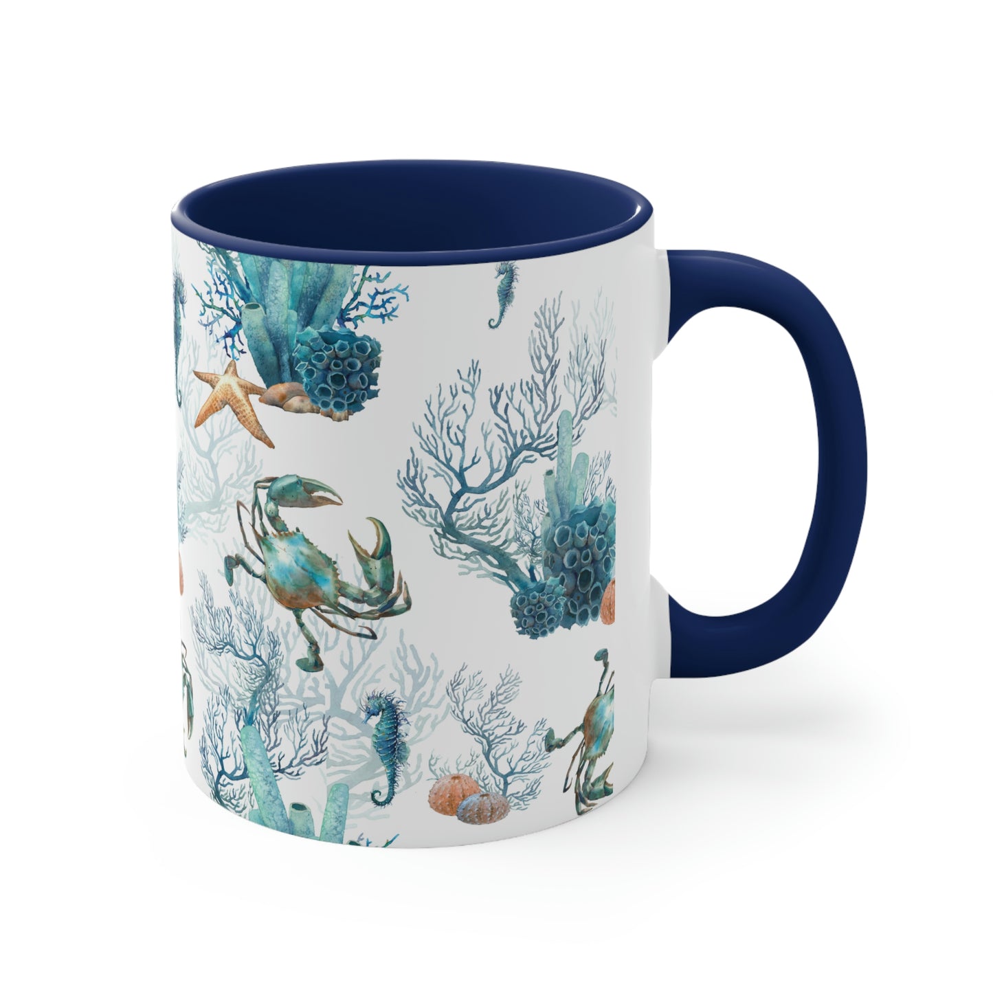 Watercolor Coral Reef Accent Coffee Mug, 11oz